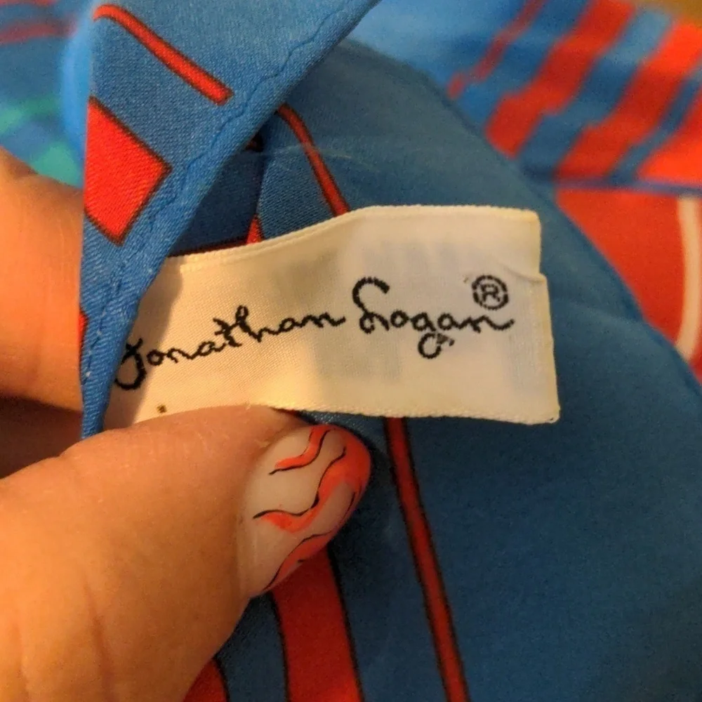 JONATHAN LOGAN Vintage Stripe SCARF Coastal Grandma Color Block Hair Tie
